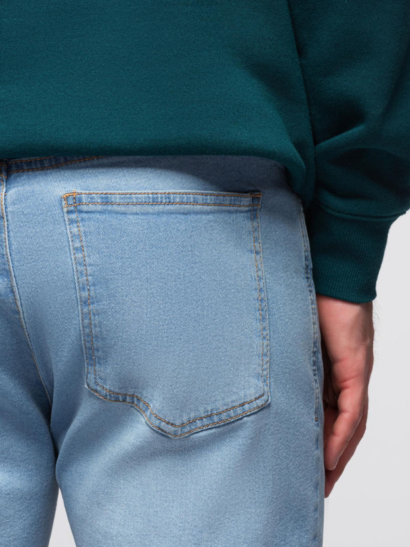 Ombre Clothing Pánske džínsové nohavice JOGGERY s klasickým rozparkom - svetlo modré V1 OM-PADJ-0265 Ombre Clothing