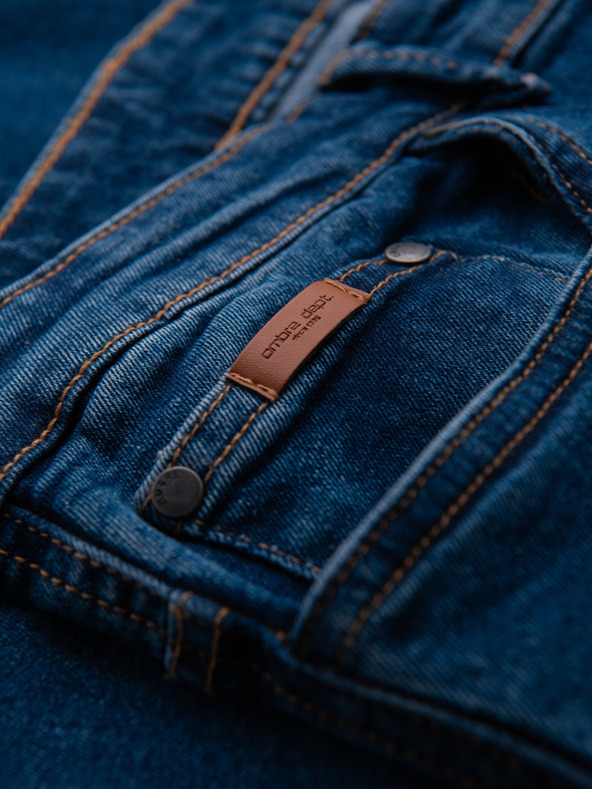 Ombre Clothing Pánske džínsové nohavice JOGGERS s klasickým rozparkom - modré V2 OM-PADJ-0265 Ombre Clothing