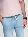 Ombre Clothing Pánske džínsové nohavice JOGGERS s pracím efektom - svetlo modré V1 OM-PADJ-0267 Ombre Clothing