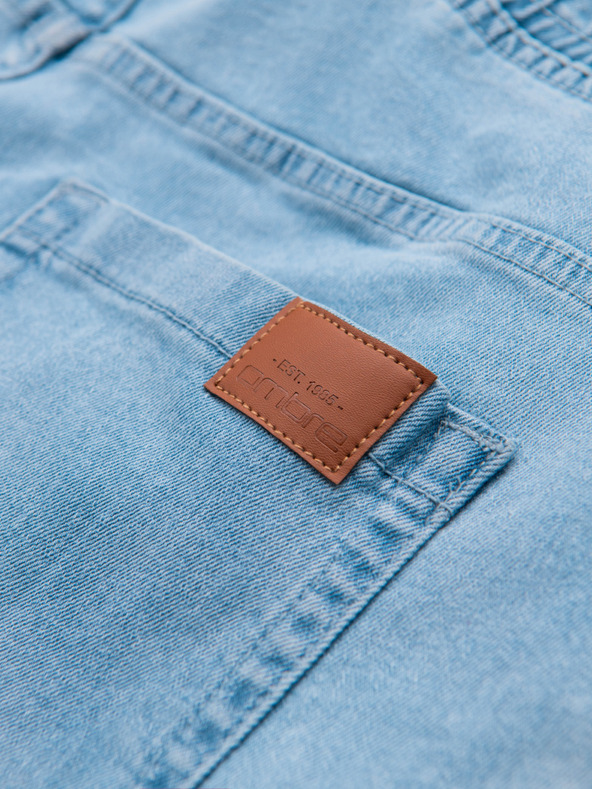 Ombre Clothing Pánske džínsové nohavice JOGGERS s pracím efektom - svetlo modré V1 OM-PADJ-0267 Ombre Clothing