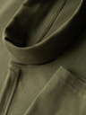Ombre Clothing Pánsky roláik s dlhým rukávom - tmavo olivovo zelený V4 OM-LSCL-0130 Ombre Clothing