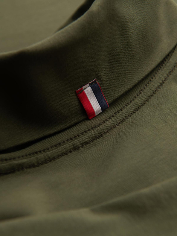 Ombre Clothing Pánsky roláik s dlhým rukávom - tmavo olivovo zelený V4 OM-LSCL-0130 Ombre Clothing