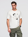 Ombre Clothing Pánske bavlnené tričko so zaujímavou potlačou na hrudi - biele V2 OM-TSPT-0261 Ombre Clothing