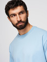Ombre Clothing Pánske bavlnené tričko LOOSE FIT s okrúhlym výstrihu - modré V7 OM-TSBC-0267 Ombre Clothing