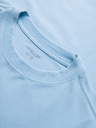 Ombre Clothing Pánske bavlnené tričko LOOSE FIT s okrúhlym výstrihu - modré V7 OM-TSBC-0267 Ombre Clothing