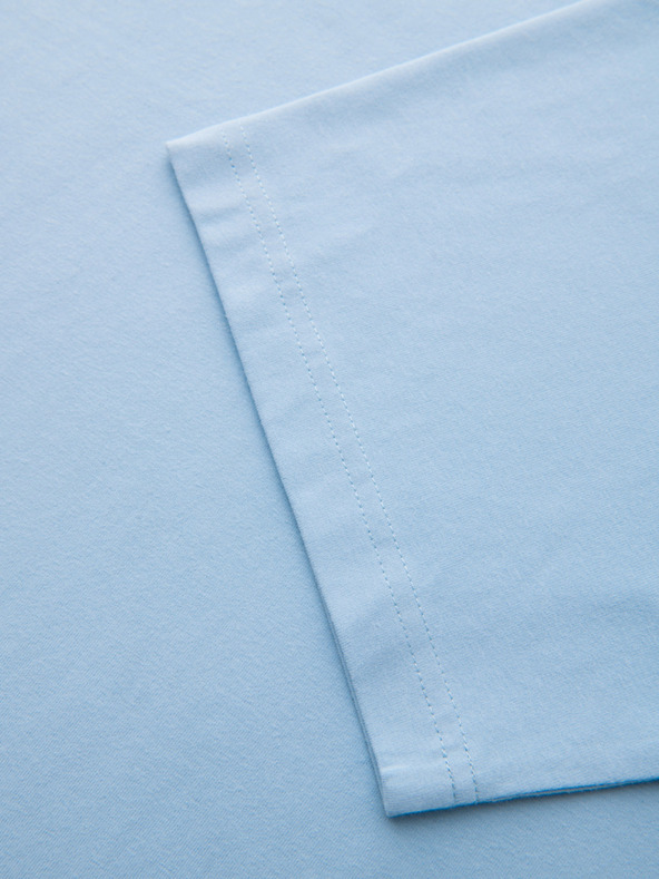 Ombre Clothing Pánske bavlnené tričko LOOSE FIT s okrúhlym výstrihu - modré V7 OM-TSBC-0267 Ombre Clothing