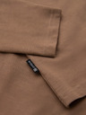 Ombre Clothing Pánske tričko s mestskou potlačou a dlhým rukávom - svetlo hnedé V1 OM-LSPT-0131 Ombre Clothing