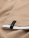 Ombre Clothing Pánske bavlnené tričko s kapucňou - béžové V5 OM-TSCT-0256 Ombre Clothing