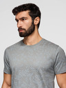 Ombre Clothing Pánske bavlnené tričko s kvetinovou potlačou - sivé V3 OM-TSFP-0262 Ombre Clothing