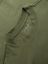 Ombre Clothing Pánske bavlnené tričko LOOSE FIT s okrúhlym výstrihu - tmavo olivové V8 OM-TSBC-0267 Ombre Clothing