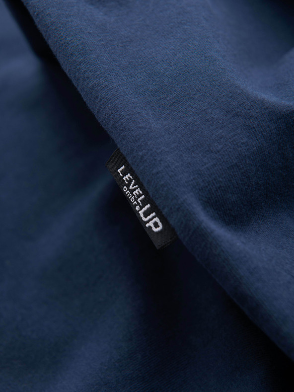 Ombre Clothing Pánske bavlnené tričko LOOSE FIT s okrúhlym výstrihu - tmavo modré V9 OM-TSBC-0267 Ombre Clothing