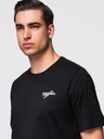 Ombre Clothing Pánske tričko s malou potlačou na hrudi - čierne V2 OM-TSPT-0258 Ombre Clothing