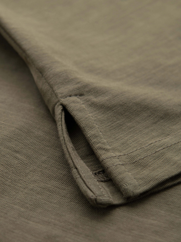 Ombre Clothing Pánske polo tričko s ozdobnými gombíkmi - tmavo olivovo zelené V5 S1744 Ombre Clothing