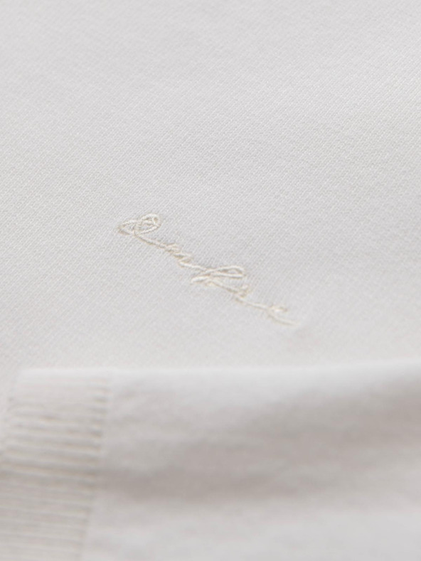 Ombre Clothing Pánsky polo sveter s výšivkou na hrudi - biely V2 OM-POLS-0140 Ombre Clothing