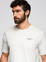 Ombre Clothing Pánske tričko s malou potlačou na hrudi - biele V3 OM-TSPT-0258 Ombre Clothing