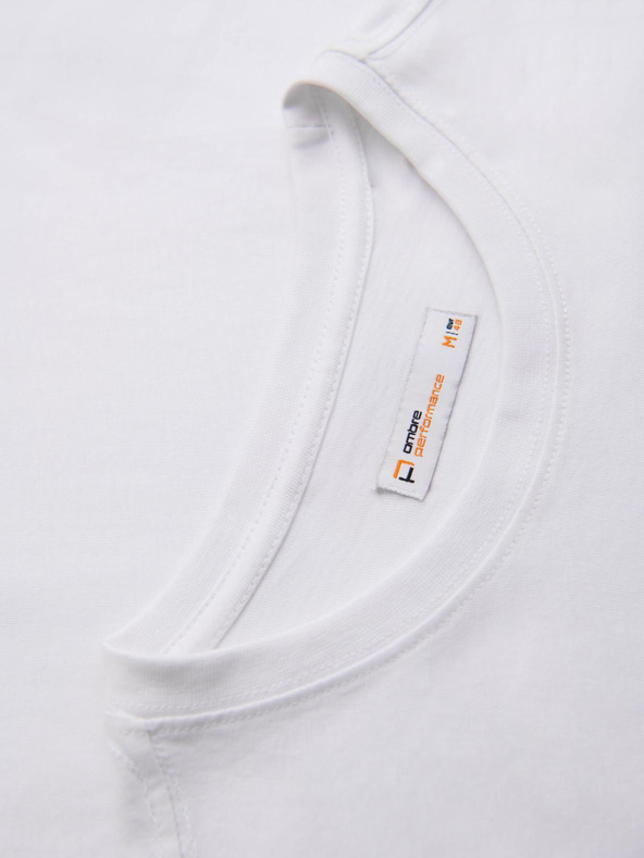 Ombre Clothing Pánske tričko s veľkou potlačou - biele V1 OM-TSPT-0245 Ombre Clothing