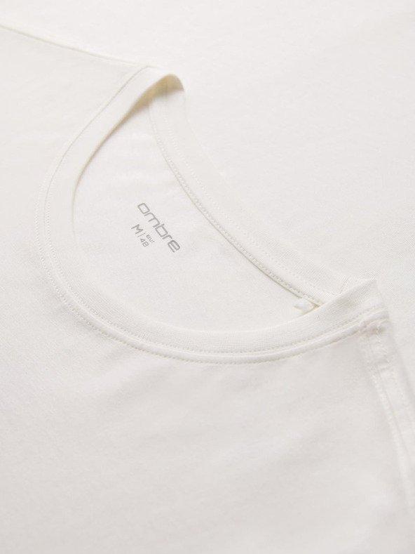 Ombre Clothing Pánske bavlnené tričko s grafickou potlačou - biele V1 OM-TSPT-0246 Ombre Clothing