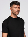 Ombre Clothing Pánske tričko COMFORT FIT s raglánovými rukávmi - čierne V2 OM-TSCT-0240 Ombre Clothing