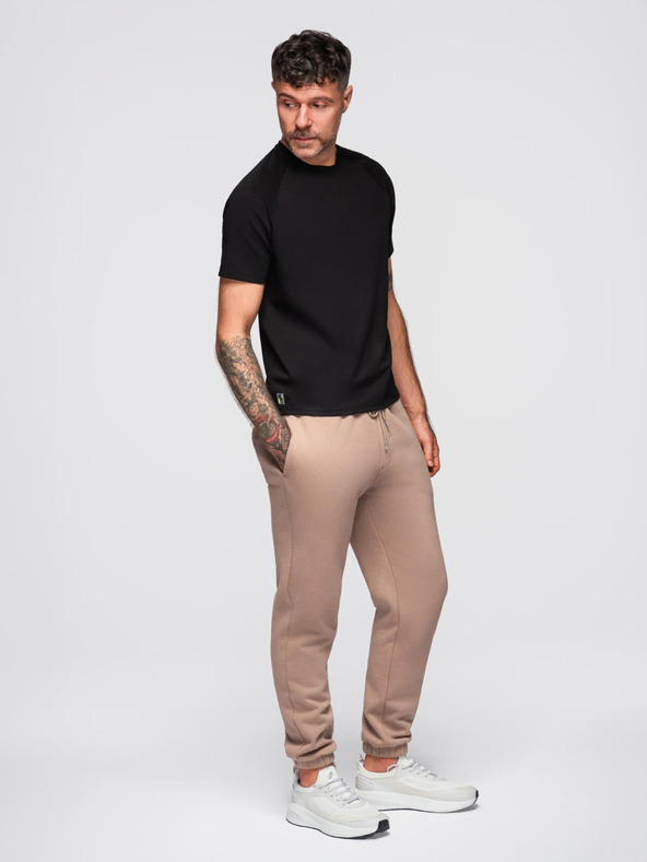 Ombre Clothing Pánske tričko COMFORT FIT s raglánovými rukávmi - čierne V2 OM-TSCT-0240 Ombre Clothing