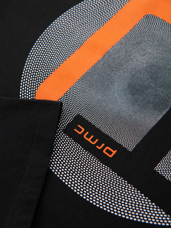 Ombre Clothing Pánske tričko s veľkou potlačou - čierne V2 OM-TSPT-0245 Ombre Clothing