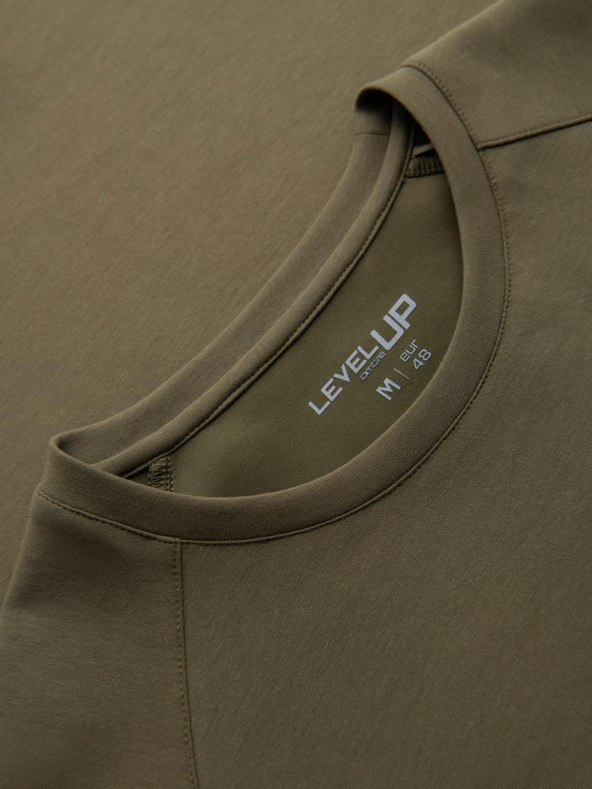 Ombre Clothing Pánske tričko COMFORT FIT s raglánovými rukávmi - olivové V4 OM-TSCT-0240 Ombre Clothing