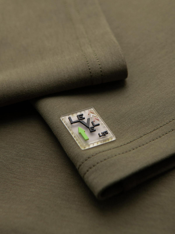 Ombre Clothing Pánske tričko COMFORT FIT s raglánovými rukávmi - olivové V4 OM-TSCT-0240 Ombre Clothing