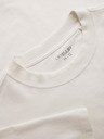 Ombre Clothing Pánske bavlnené tričko LOOSE FIT s okrúhlym výstrihom - ecru V2 OM-TSBC-0267 Ombre Clothing