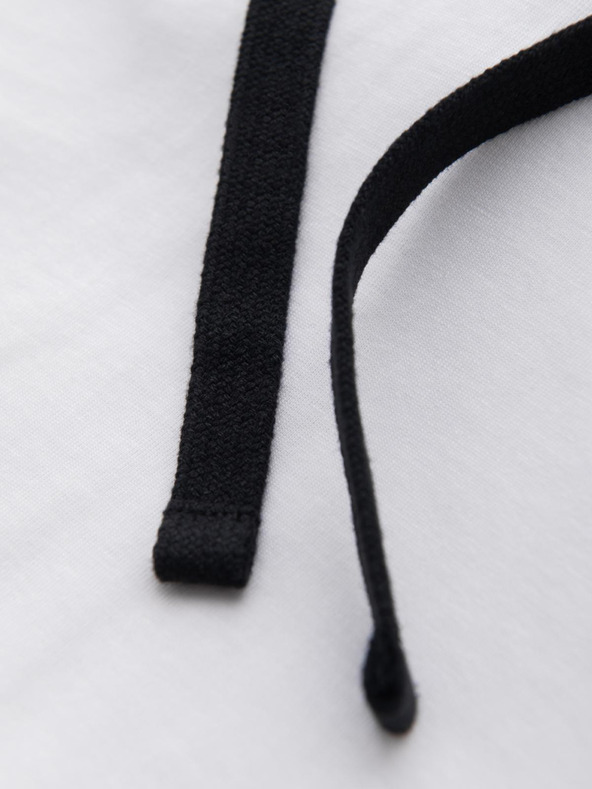 Ombre Clothing Pánske bavlnené tričko s kapucňou - biele V1 OM-TSCT-0256 Ombre Clothing