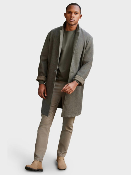 Ombre Clothing Pánský ľahký jednoradový kabát - grafitovo khaki V6 OM-COWC-0104 Ombre Clothing