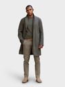 Ombre Clothing Pánský ľahký jednoradový kabát - grafitovo khaki V6 OM-COWC-0104 Ombre Clothing