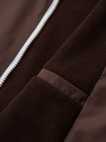 Ombre Clothing Pánska ľahká bunda regular fit s podšívkou a kapucňou - hnedo-béžová V1 OM-JANP-0242 Ombre Clothing