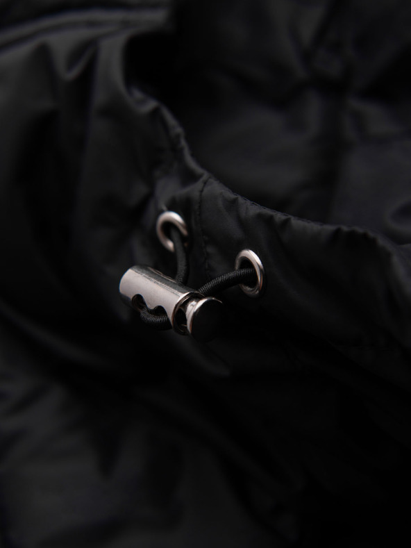 Ombre Clothing Pánska dlhá prešívaná bunda s prírodnou výplňou - čierna V1 OM-JALJ-0212 Ombre Clothing