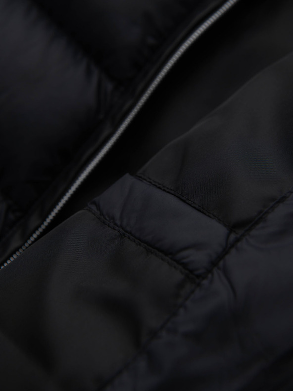 Ombre Clothing Pánska prešívaná klasická bunda so stojačekom - čierna V1 OM-JALP-0261 Ombre Clothing