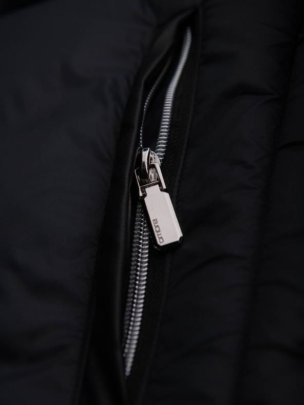 Ombre Clothing Pánska prešívaná klasická bunda so stojačekom - čierna V1 OM-JALP-0261 Ombre Clothing