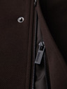 Ombre Clothing Pánský štruktúrovaný kabát s vysokým golierom - tmavo hnedý V5 OM-COWC-0136 Ombre Clothing