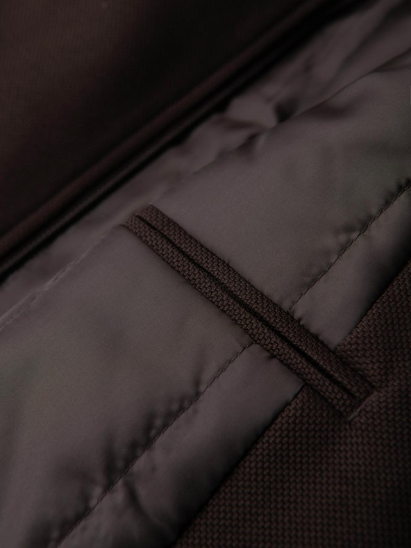 Ombre Clothing Pánský štruktúrovaný kabát s vysokým golierom - tmavo hnedý V5 OM-COWC-0136 Ombre Clothing