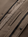 Ombre Clothing Pánský vlnený kabát parka s kapucňou - khaki V2 OM-COWC-0132 Ombre Clothing