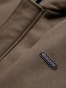 Ombre Clothing Pánský vlnený kabát parka s kapucňou - khaki V2 OM-COWC-0132 Ombre Clothing