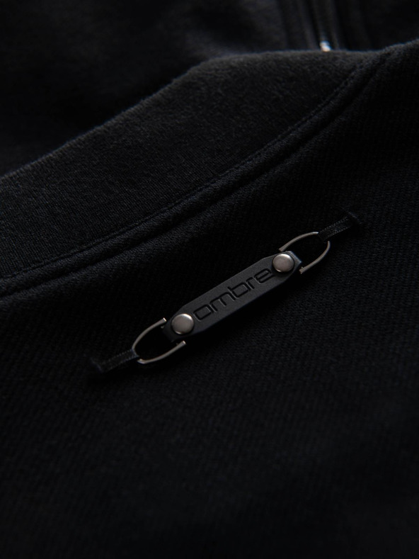 Ombre Clothing Pánska bunda bomber s raglánovými rukávmi - čierna V1 OM-JANP-0159 Ombre Clothing