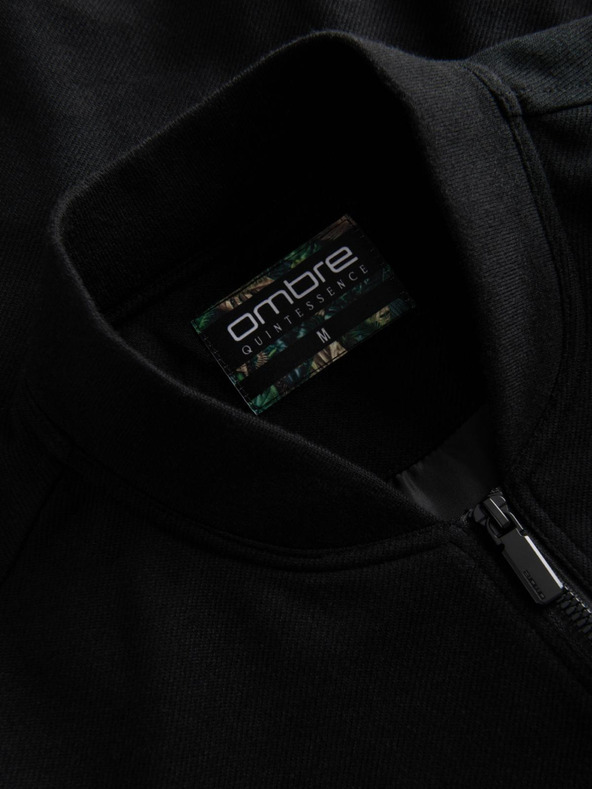 Ombre Clothing Pánska bunda bomber s raglánovými rukávmi - čierna V1 OM-JANP-0159 Ombre Clothing
