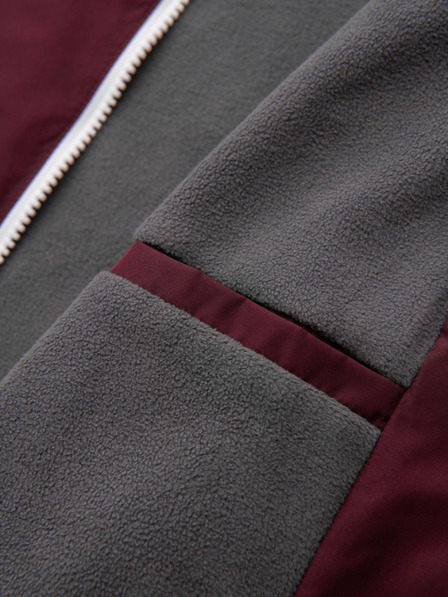 Ombre Clothing Pánska ľahká bunda regular fit s podšívkou a kapucňou - vínovo sivá V3 OM-JANP-0242 Ombre Clothing