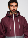 Ombre Clothing Pánska ľahká bunda regular fit s podšívkou a kapucňou - vínovo sivá V3 OM-JANP-0242 Ombre Clothing