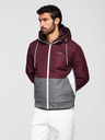 Ombre Clothing Pánska ľahká bunda regular fit s podšívkou a kapucňou - vínovo sivá V3 OM-JANP-0242 Ombre Clothing