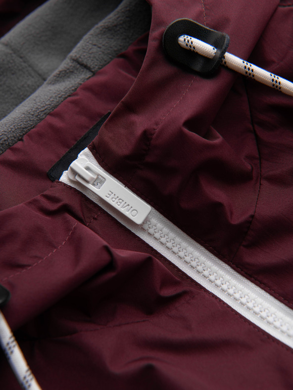 Ombre Clothing Pánska ľahká bunda regular fit s podšívkou a kapucňou - vínovo sivá V3 OM-JANP-0242 Ombre Clothing