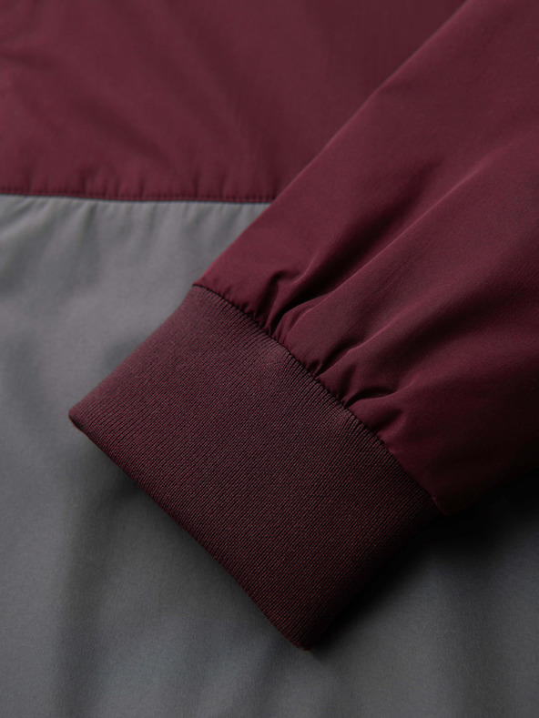 Ombre Clothing Pánska ľahká bunda regular fit s podšívkou a kapucňou - vínovo sivá V3 OM-JANP-0242 Ombre Clothing