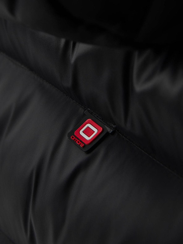 Ombre Clothing Pánska moderná prešívaná bunda z kombinovaných materiálov - čierna V1 OM-JAHP-0303 Ombre Clothing