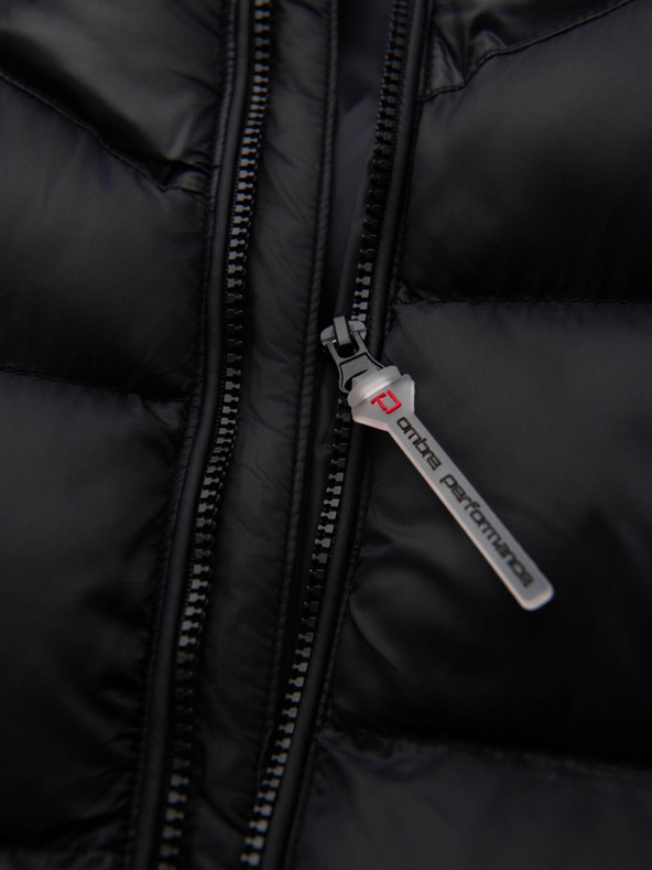 Ombre Clothing Pánska moderná prešívaná bunda z kombinovaných materiálov - čierna V1 OM-JAHP-0303 Ombre Clothing