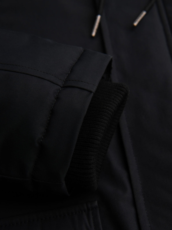 Ombre Clothing Klasická dlhá pánska bunda parka - čierna V6 OM-JAPJ-0313 Ombre Clothing