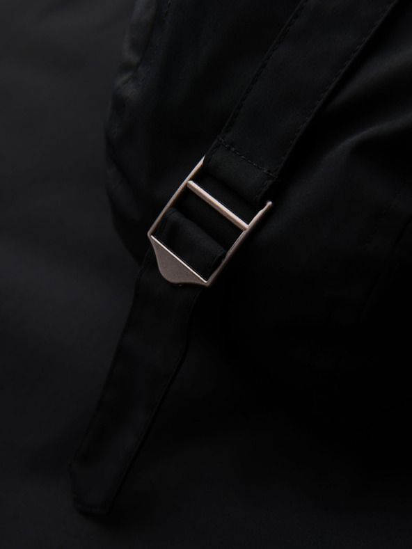 Ombre Clothing Klasická dlhá pánska bunda parka - čierna V6 OM-JAPJ-0313 Ombre Clothing