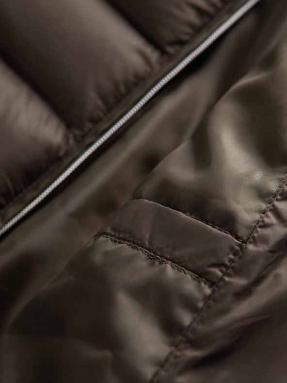 Ombre Clothing Pánska klasická prešívaná bunda so stojačekom - olivová V3 OM-JALP-0261 Ombre Clothing